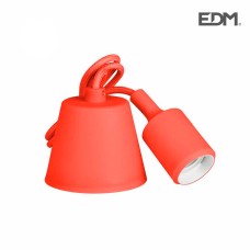 Colgante de silicona e27 60w rojo (98,4 cm) edm